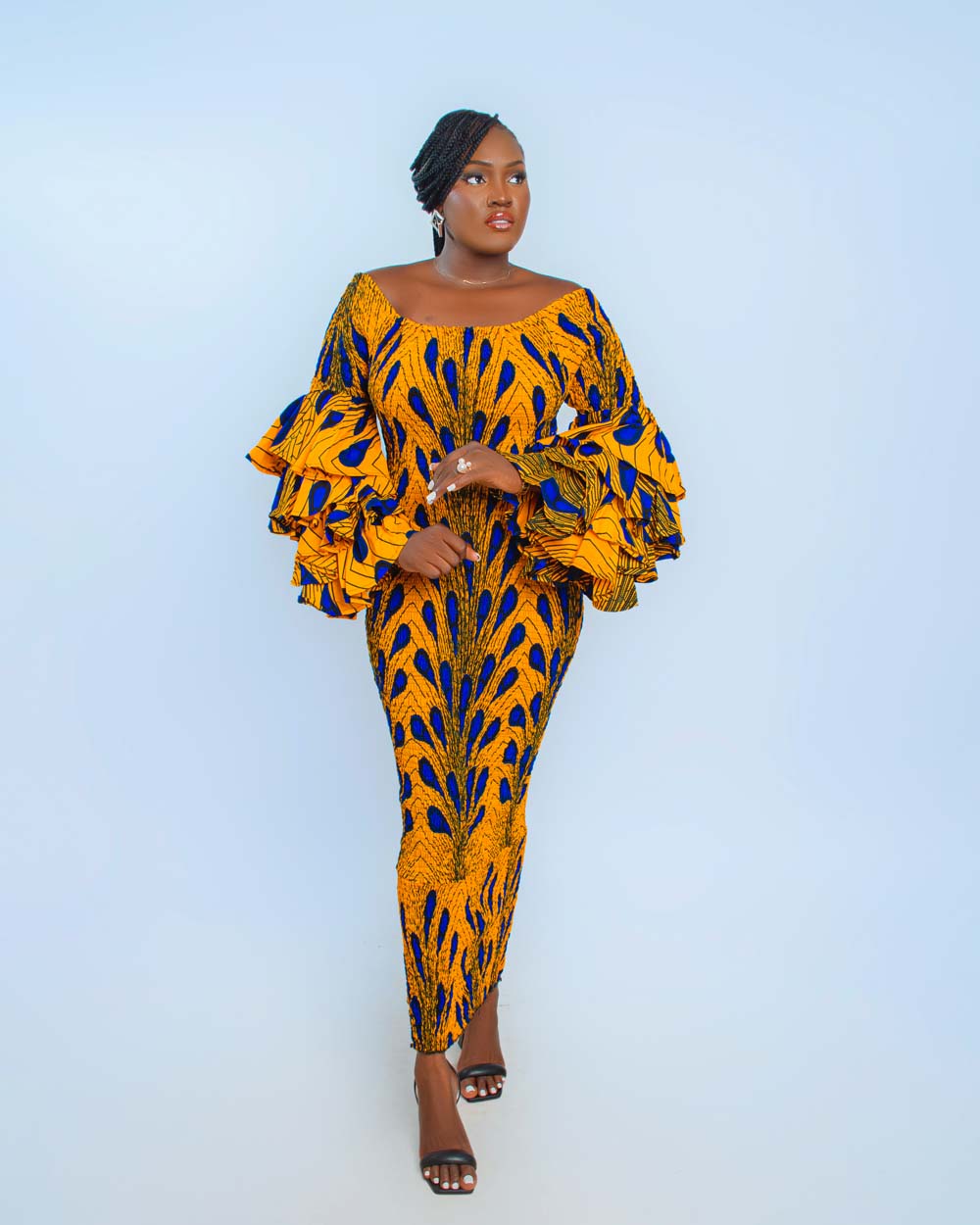 African Print Ankle-Length Gown