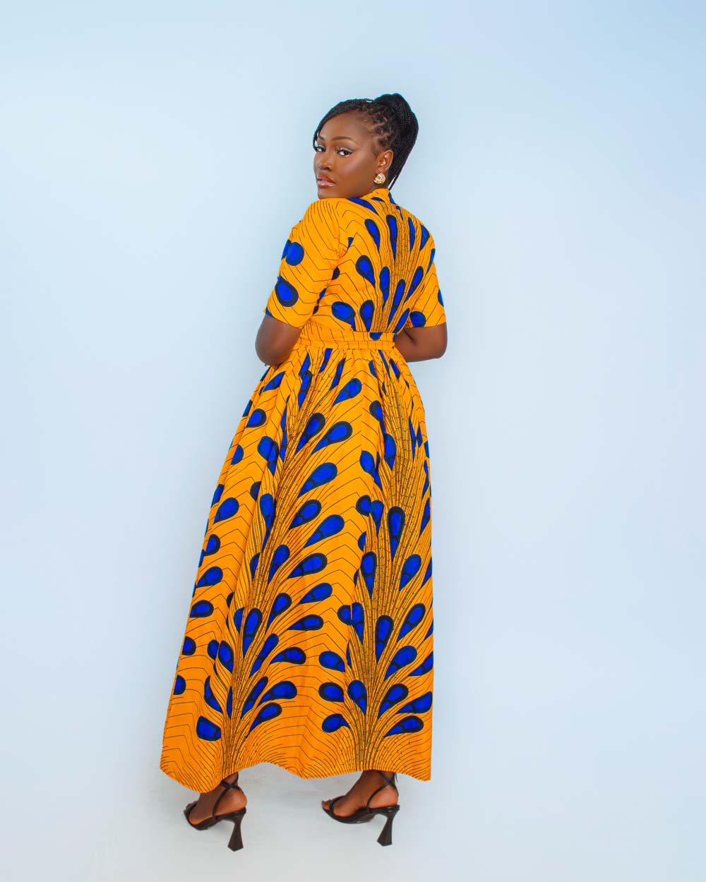 African Print A-Line Gown (Yellow)