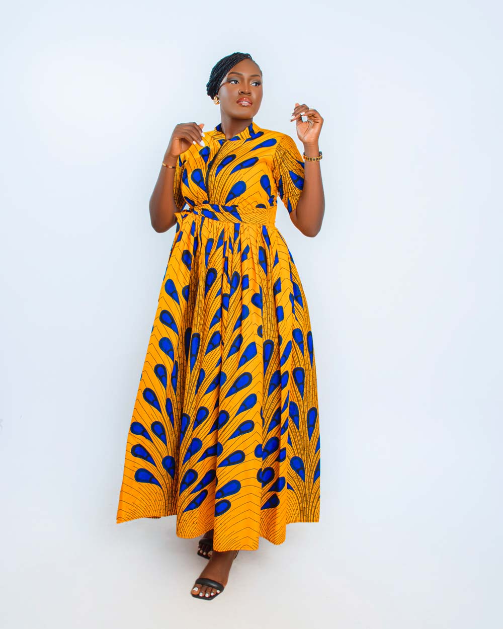 African Print A-Line Gown (Yellow)