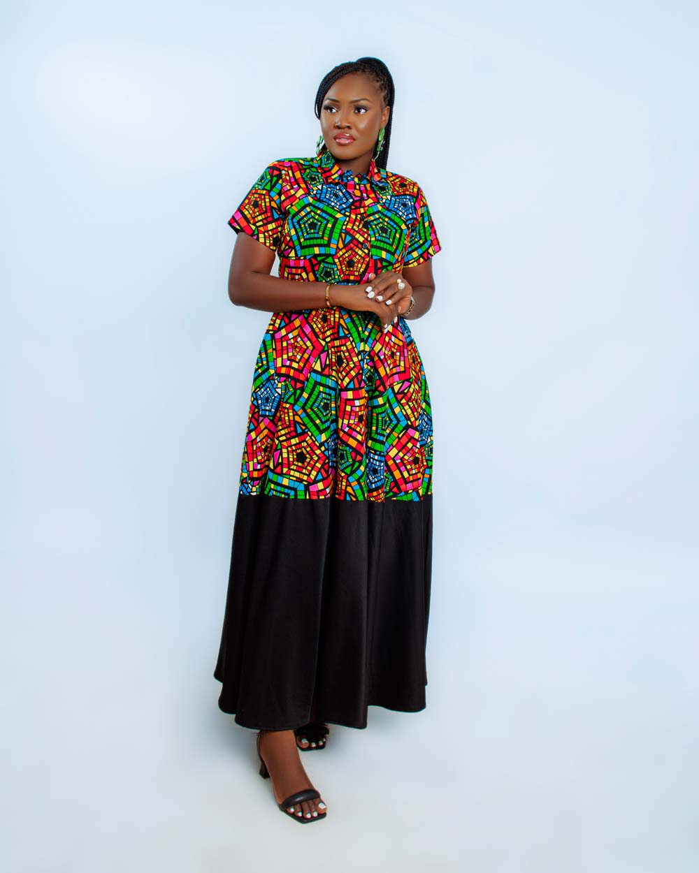 African Print A-Line Gown