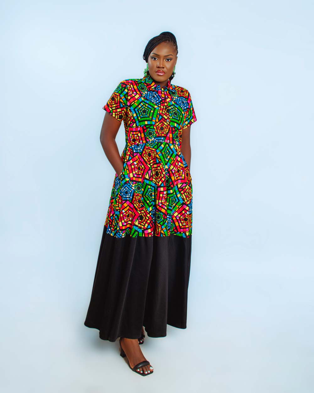 African Print A-Line Gown