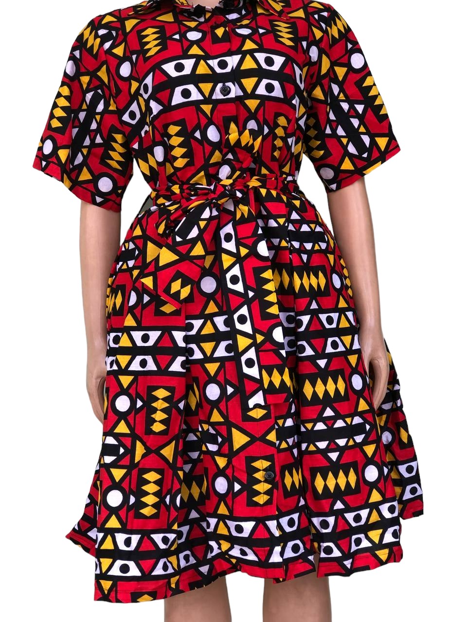 Tribal African Print Midi Dress