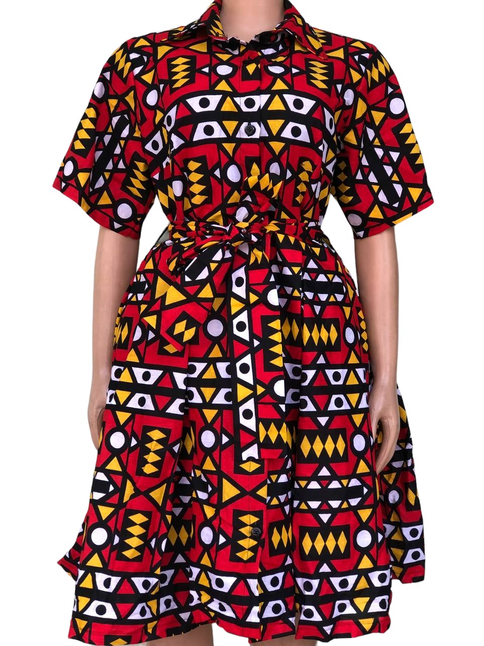 Tribal African Print Midi Dress